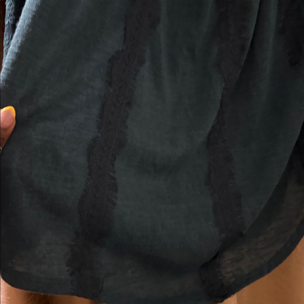 Teal Ruffled Neck Blouse - Picture 5 of 8